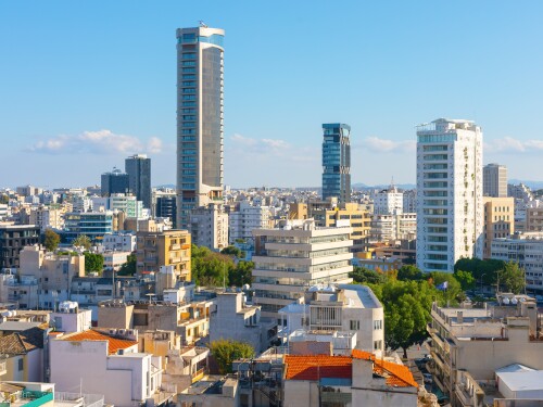 The Nicosia, Cyprus, cityscape in January 2025