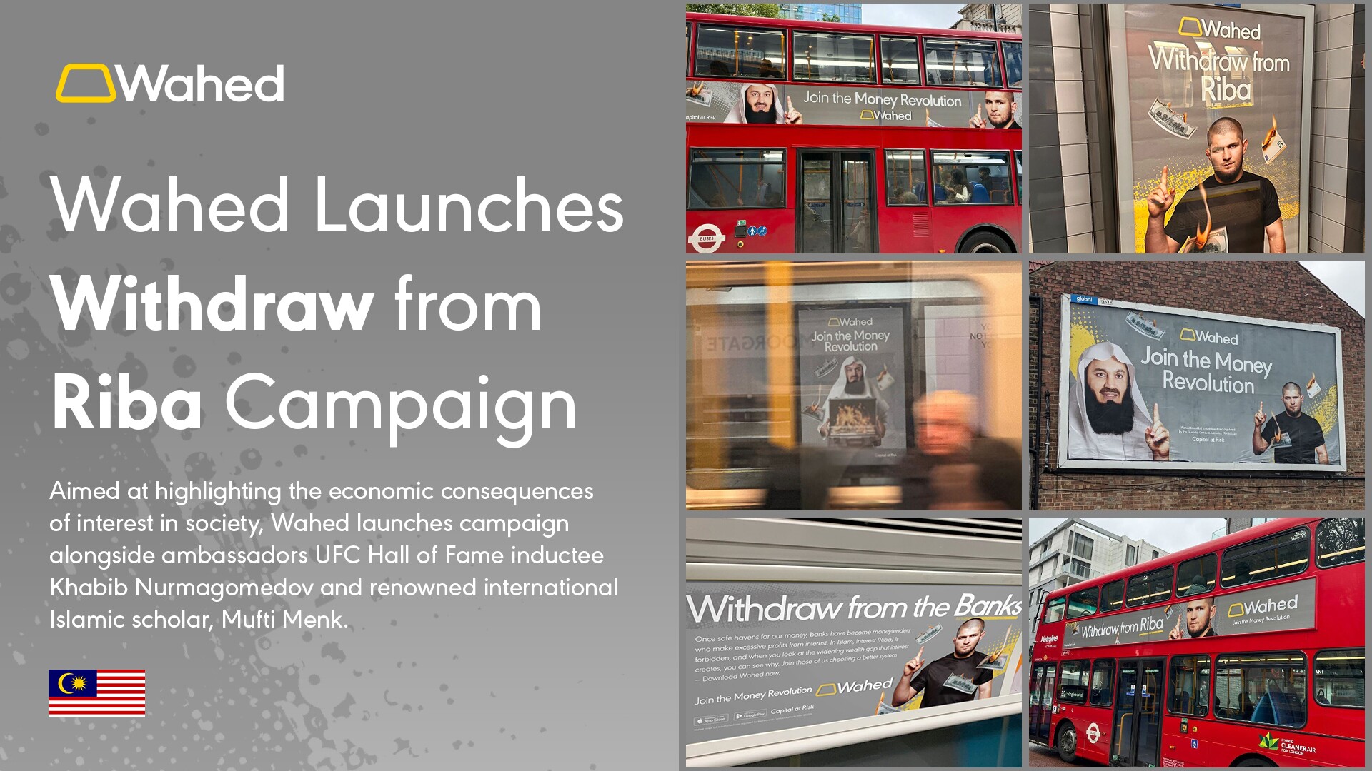 U.K.-based Wahed Finance has used Zimbabwean Salafi cleric Mufti Ibrahim Menk and Russian prizefighter Khabib Nurmagomedov to promote sharia-compliant financing on London buses.