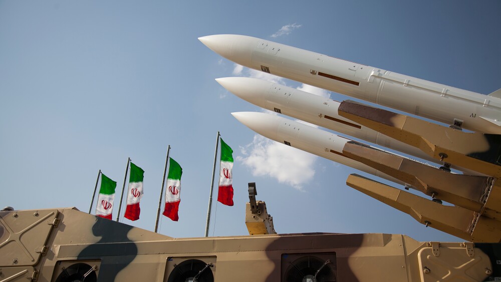 Offensive missiles of the Iranian armed forces, outside the military museum in Tehran.