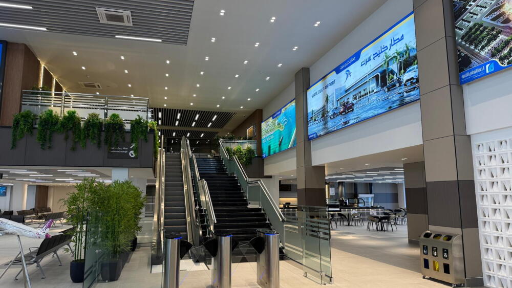 Inside the new Gulf of Sirte Airport in Libya.