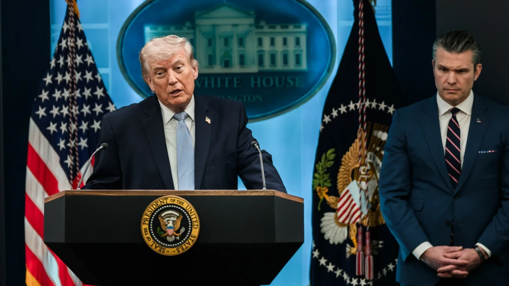 President Donald Trump and Secretary of War is Pete Hegseth brief the news media on the war in Iran.