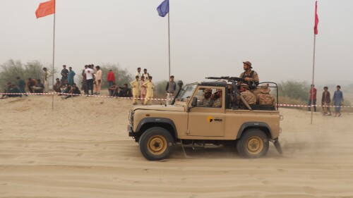 A Pakistan Army Corps unit on security patrol in June 2025.