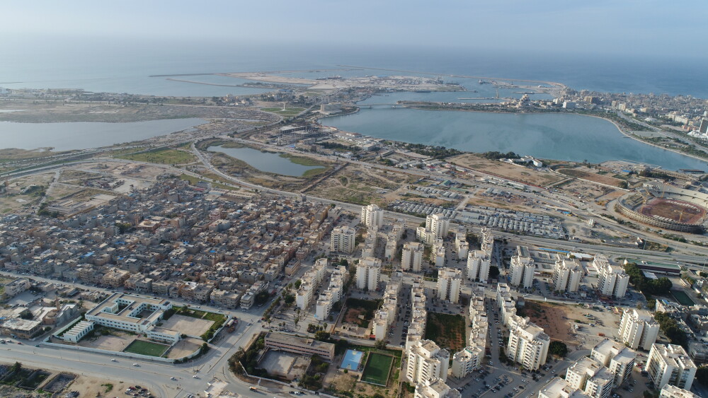 An aerial view of Benghazi, Libya.