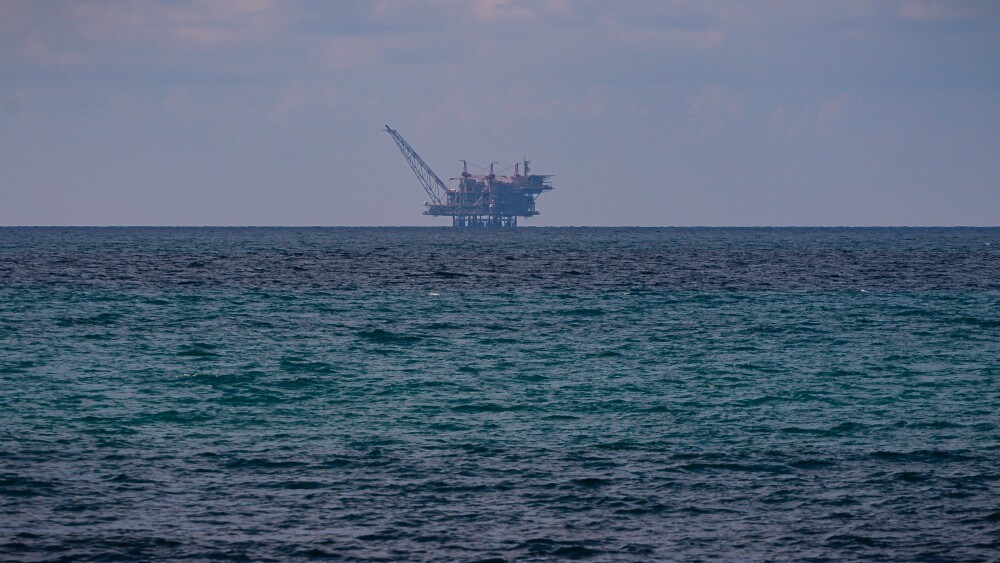 The Leviathan gas rig in the Mediterranean Sea, off the coast of Haifa.