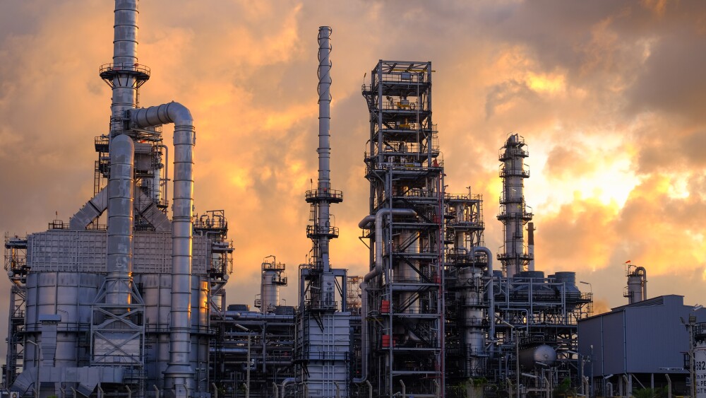 A refinery for oil and petrochemicals.