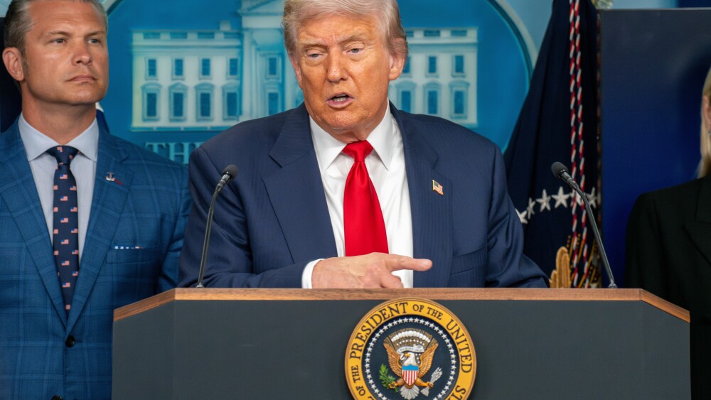 President Donald Trump with Secretary of War Pete Hegseth.