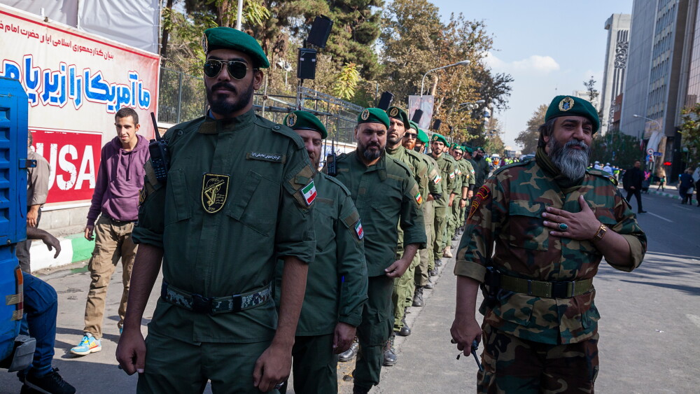 Under Mohammad Ali Jafari’s leadership, the Islamic Revolutionary Guard Corps (IRGC) greatly expanded its military and security capabilities. Image: IRGC members in a parade in Tehran, Nov. 4, 2022.