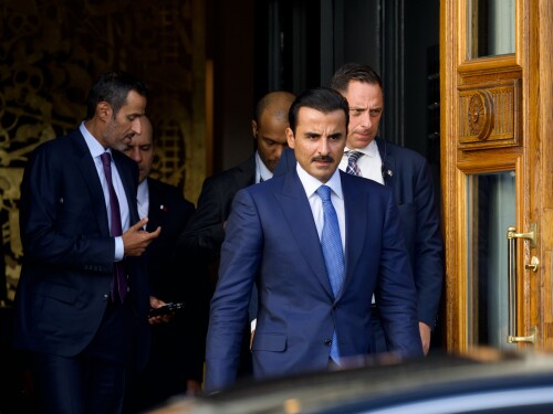 Qatar's ruling emir Sheikh Tamim bin Hamad Al Thani in a 2024 photo.