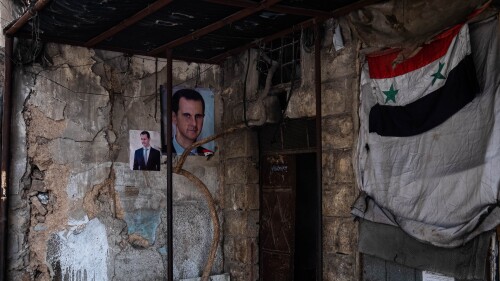 A portrait of President Bashar al-Assad in Damascus, Syria.