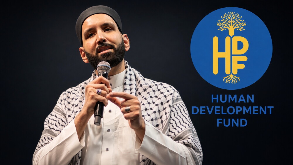 Omar Suleiman, founder of the Yaqeen Institute, has been a prominent public booster of the Human Development Fund as the charity’s revenue jumped from $1.1 million in 2023 to more than $33 million in 2024. While the fund is not explicitly anti-Israel, it enjoys the support of Suleiman, who has declared the “Zionist project is entirely built on Palestinian extermination.”
