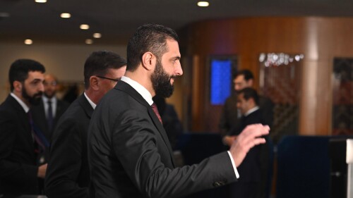 Syrian Interim President Ahmed al-Sharaa attends the United Nations General Assembly in New York City; September 22, 2025.