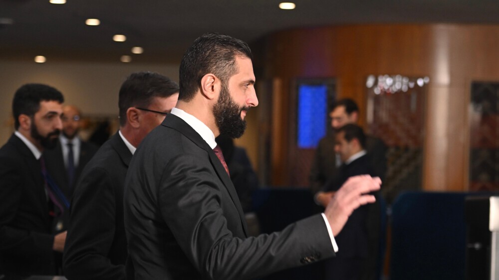 Syria's interim President Ahmed al-Sharaa attends the United Nations General Assembly in New York in September 2025.