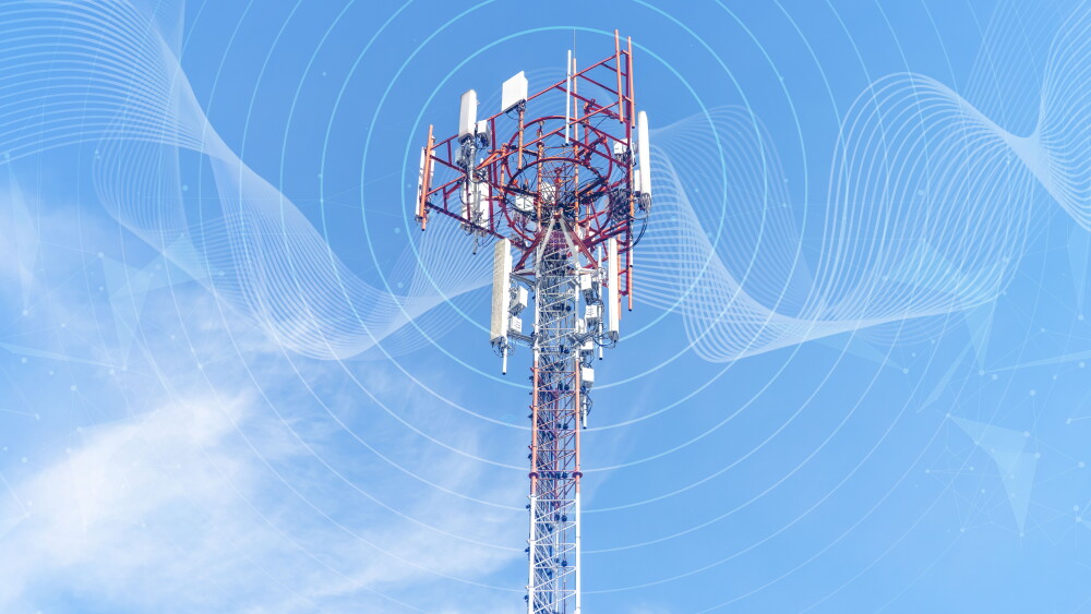 A telecommunications tower.
