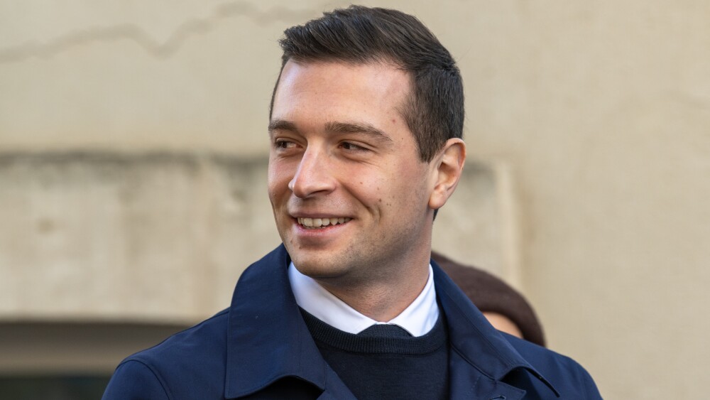 For the first time, an Odoxa-Mascaret poll predicts victory for its leader Jordan Bardella, above, in the 2027 presidential election, regardless of his main opponent.