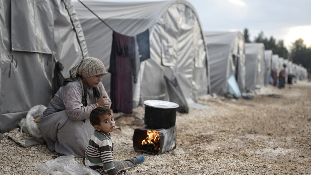 A camp for Syrian refugee families in Sanliurfa, Turkey.