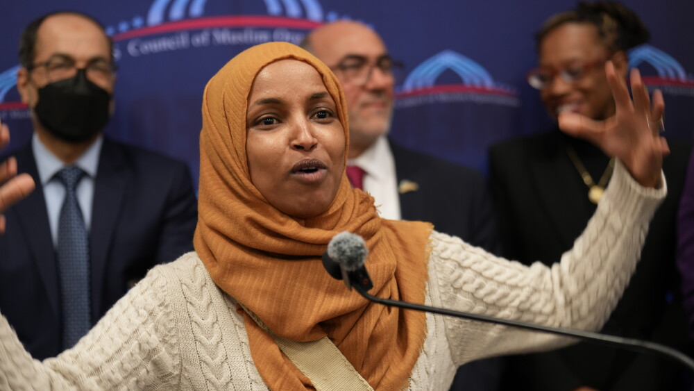 The Trump administration’s ongoing fraud probe into Somali-born Rep. Ilhan Omar’s refugee and U.S. citizenship approvals carries much more importance than many Americans realize as this political theater unfolds. Image: Rep. Ilhan Omar (D-MN) speaks during a public reception at the annual Muslim Advocacy Day at the Capitol in Washington, D.C.; April 28, 2025.