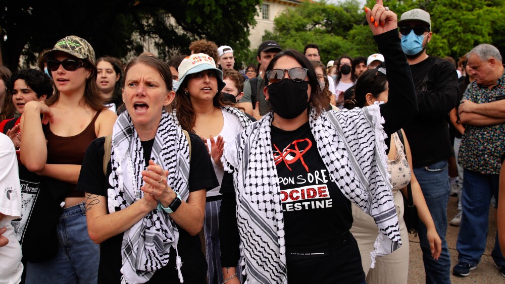 University of Texas students protest Israel's war in Gaza.