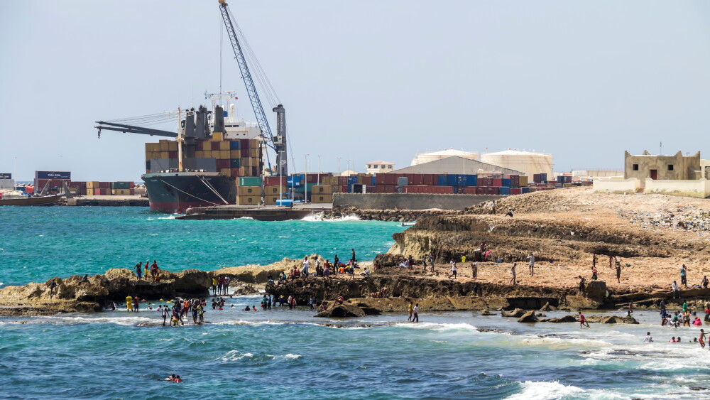 The port of Mogadishu, Somalia.