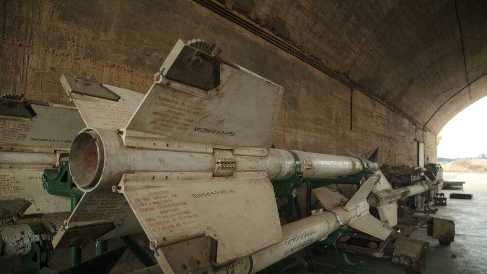 Military aircraft and missiles at a Syrian military site targeted by Israel.