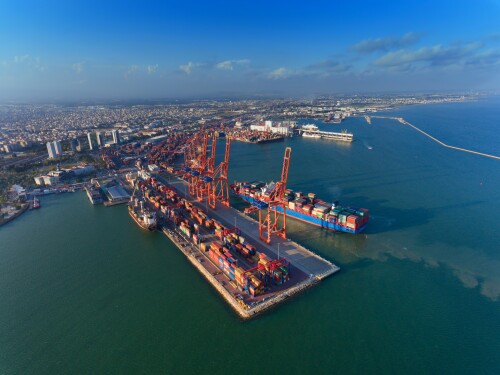 Turkey's Mersin International Port is a major seaport located on the northeastern coast of the Mediterranean.