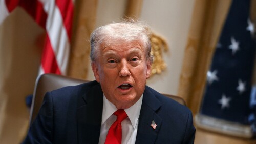 President Donald Trump has declared that “nothing is going to jeopardize” the Gaza ceasefire. Above, President Trump speaks in the White House Cabinet Room, confirming his intention to attend the signing of the Israel-Hamas ceasefire and hostage release deal in Egypt; October 9, 2025.