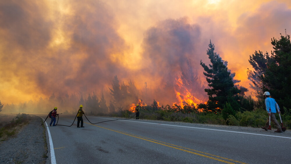 A wildfire in Patagonia, Argentina, in 2021.
