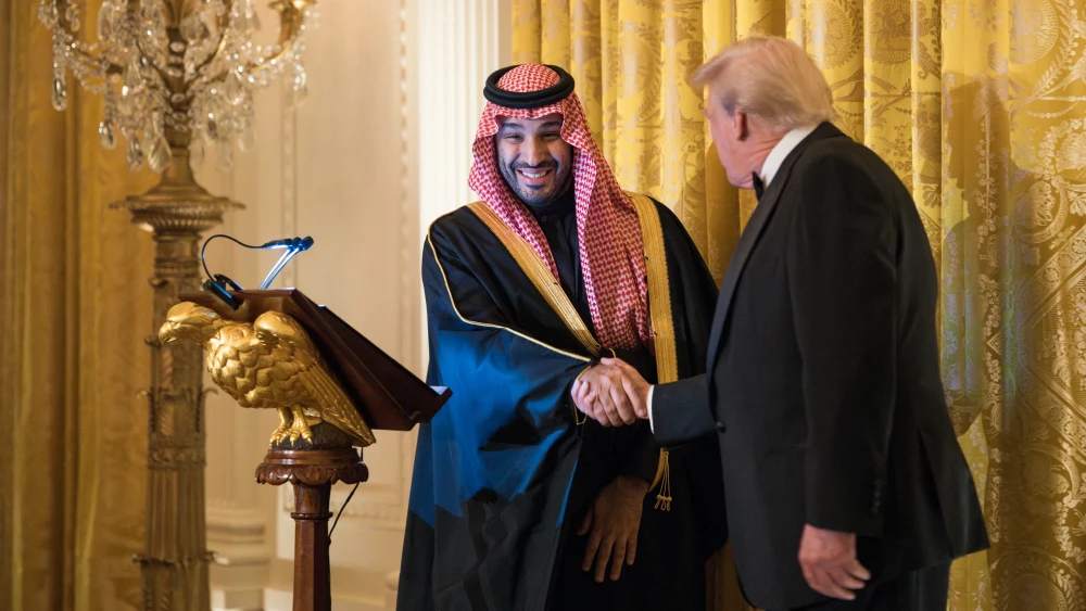 President Donald Trump with Saudi Arabian Crown Prince Mohammed bin Salman at the White House.