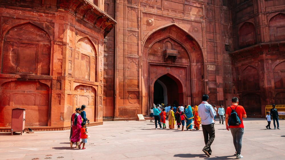 Inside the Red Fort, a World Heritage site in Delhi, India.