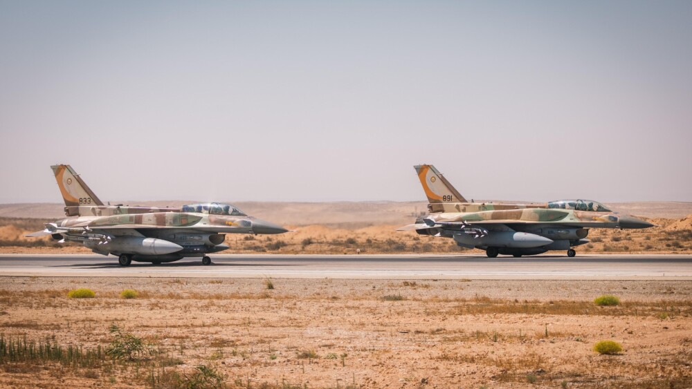 Two Israeli F-16s take off to hit Iran. The combination of Iran's severely reduced capacities with continuing politicidal intentions and efforts evidently brought Israel to the decision to strike at Iran’s nuclear facilities. It is a historic moment for the Middle East.