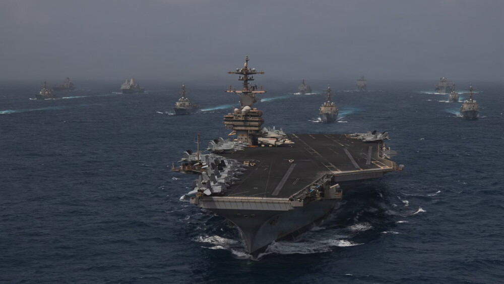 U.S. Navy warships transit the Arabian Sea on June 30, 2026, to promote regional security and stability.