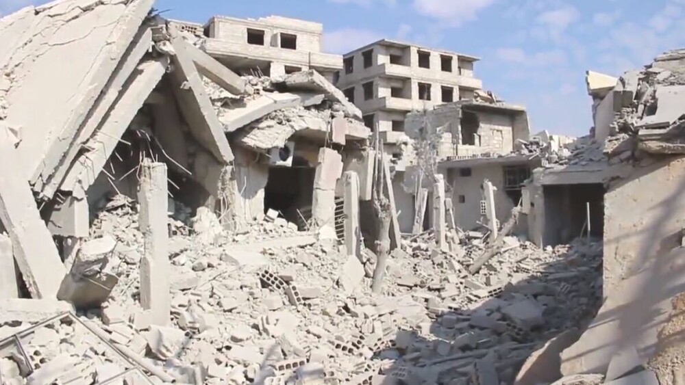 The ruins of Zamalka in East Ghouta, Syria.