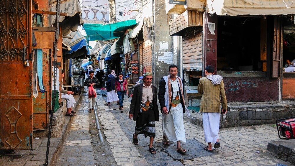 A typical side street in Sana'a, the capital of Yemen.