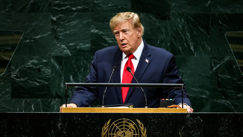 President Donald Trump addresses the U.N. General Assembly, September 22, 2026.