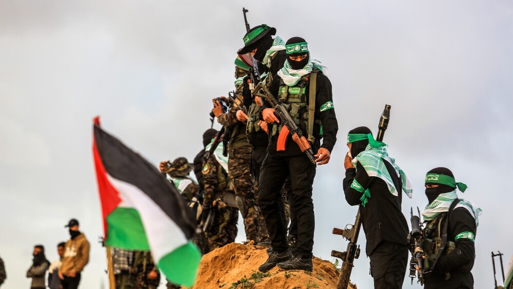 Palestinian terrorists handed over the bodies of four Israelis to the Red Cross in Khan Yunis, in the south of the Gaza Strip, on February 20, 2025.