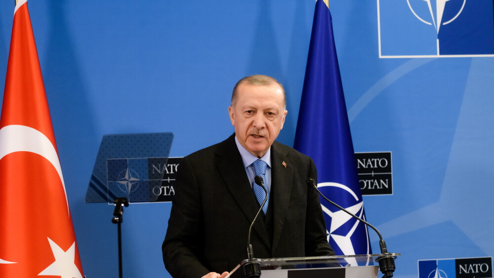 Turkey’s President Recep Tayyip Erdoğan at a NATO summit in 2022.