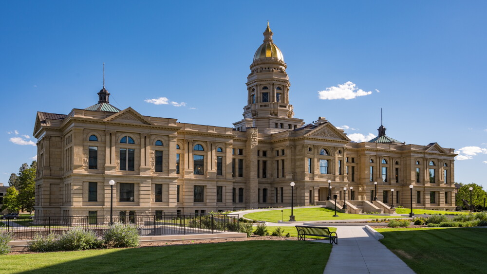 The state capitol building in Cheyenne, Wyoming, a state that has become a haven for criminal and terrorist organizations intent on disguising their operations as legitimate businesses.