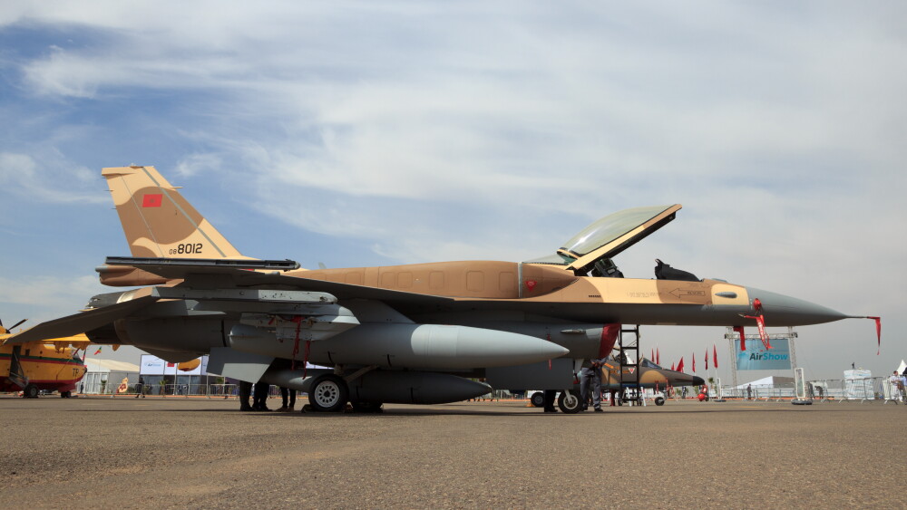 Israel’s first official defense pavilion at the Marrakech Air Show highlights growing military ties with Morocco, as the fruits of the Abraham Accords move beyond diplomatic meetings to factories. Image: Royal Moroccan Air Force Moroccan F-16 fighter jet at the 2016 Marrakech Air Show.